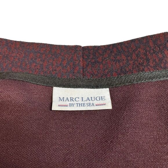 Marc Lauge By the Sea Long Cardigan Women's M Open Front Rusty Brown Cheetah - Picture 3 of 7